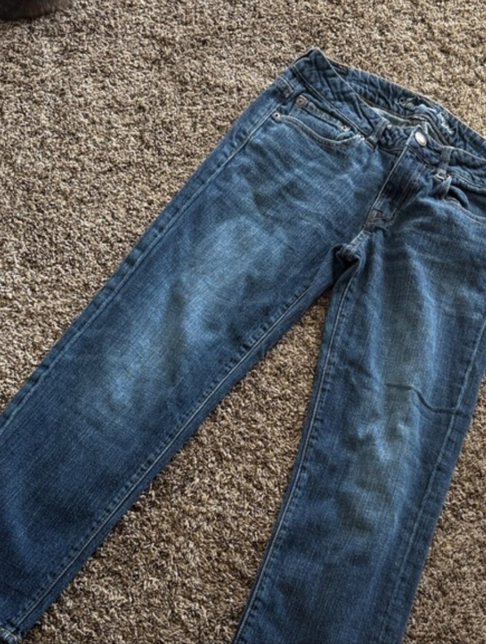 American Eagle Outfitters Blue Boy Fit Cropped Straight Jeans